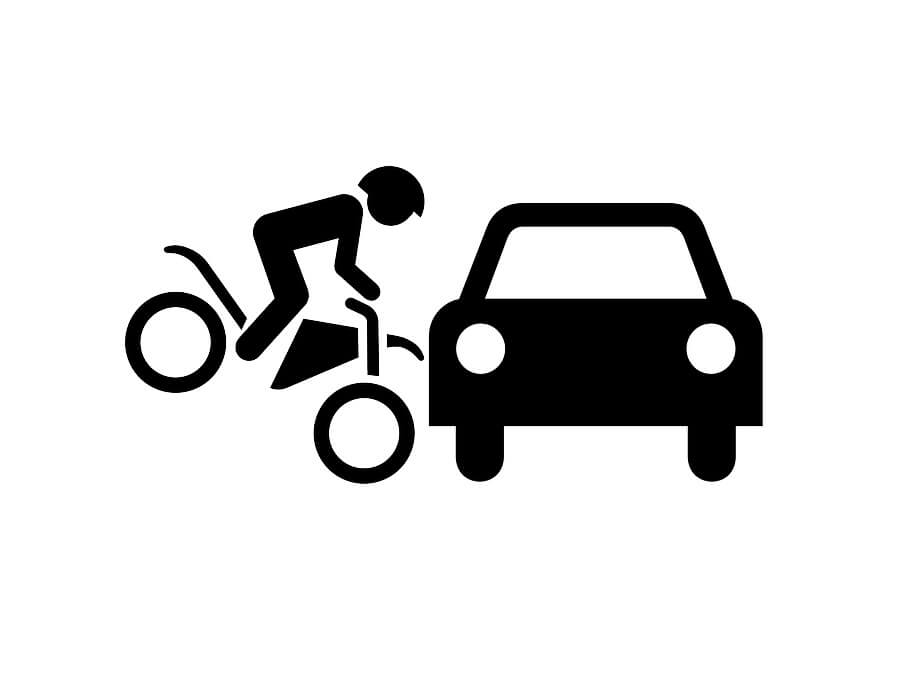 バイク事故のイラスト画像